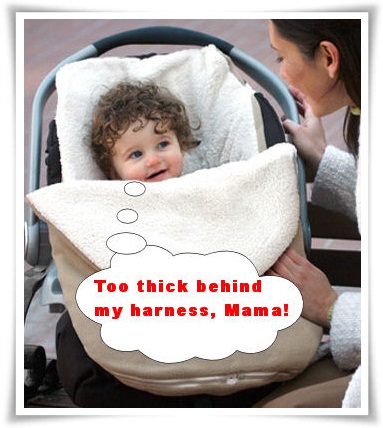anti bundle me too thick behind my harness CAR SEAT PONCHO - Safety People Frown Upon Bundle Me in Car Seats